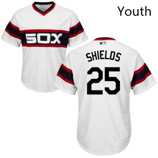 Youth Majestic Chicago White Sox 33 James Shields Authentic White 2013 Alternate Home Cool Base MLB Jersey